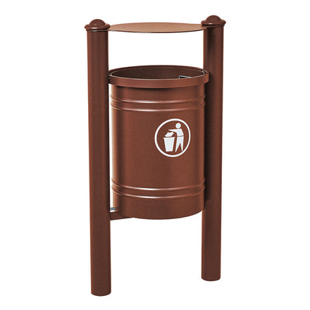 Procity Santiago Litter Bin 40L (Agora / Galvanised & Powder Coated Corten Effect)