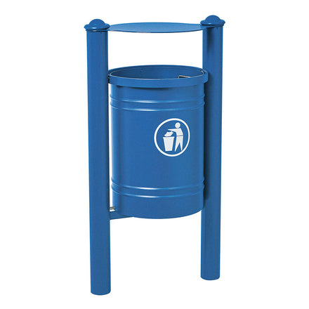 Procity Santiago Litter Bin 40L (Agora / Galvanised & Powder Coated Gentian Blue RAL 5010)