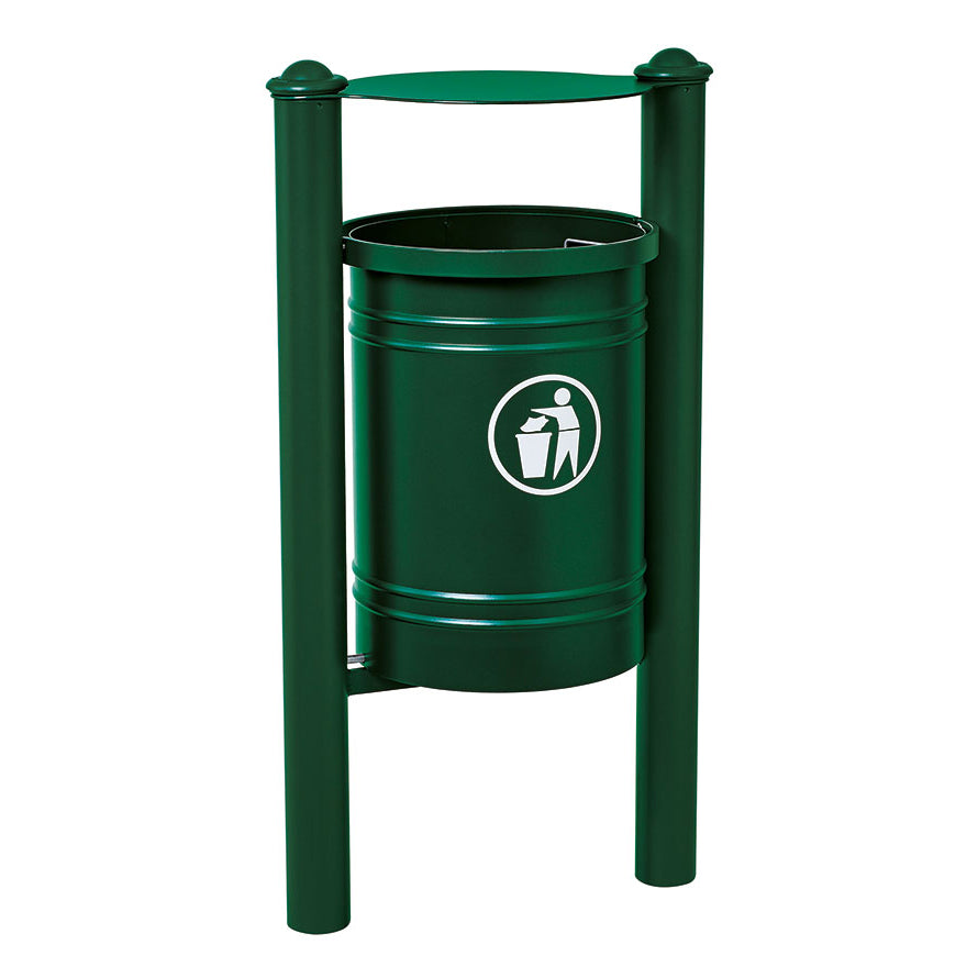 Procity Santiago Litter Bin 40L (Agora / Galvanised & Powder Coated Moss Green RAL 6005)