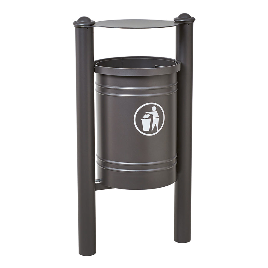 Procity Santiago Litter Bin 40L (Agora / Galvanised & Powder Coated Procity Grey)