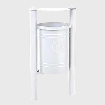 Procity Santiago Litter Bin 40L (Agora / Galvanised & Powder Coated Pure White RAL 9010)