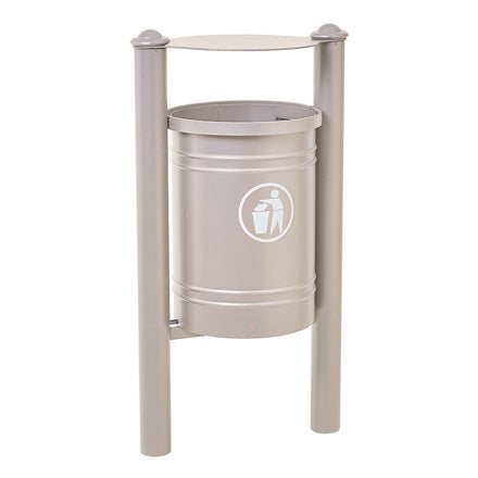 Procity Santiago Litter Bin 40L (Agora / Galvanised & Powder Coated Silk Grey RAL 7044)