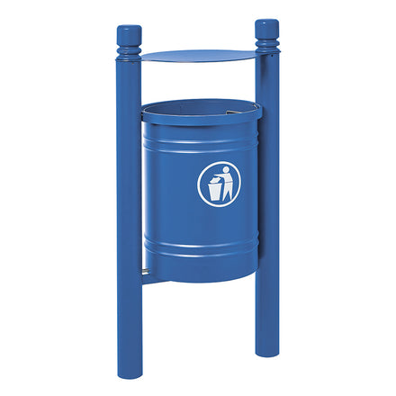 Procity Santiago Litter Bin 40L (City / Galvanised & Powder Coated Gentian Blue RAL 5010)