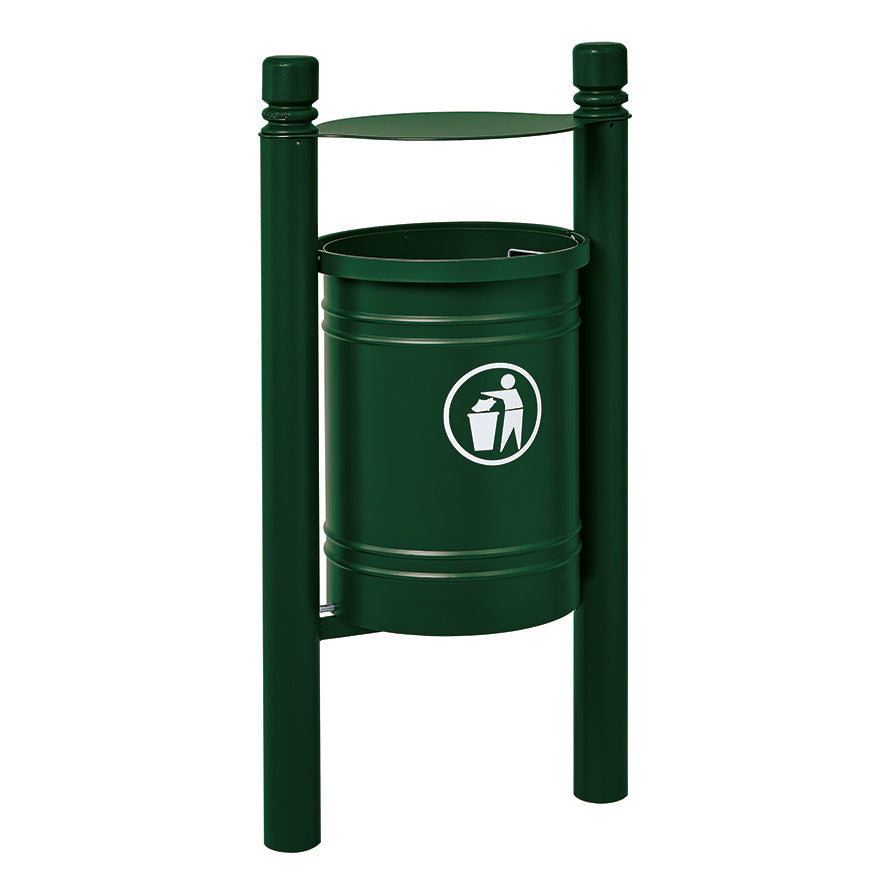 Procity Santiago Litter Bin 40L (City / Galvanised & Powder Coated Moss Green RAL 6005)