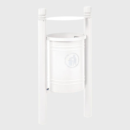 Procity Santiago Litter Bin 40L (City / Galvanised & Powder Coated Pure White RAL 9010)