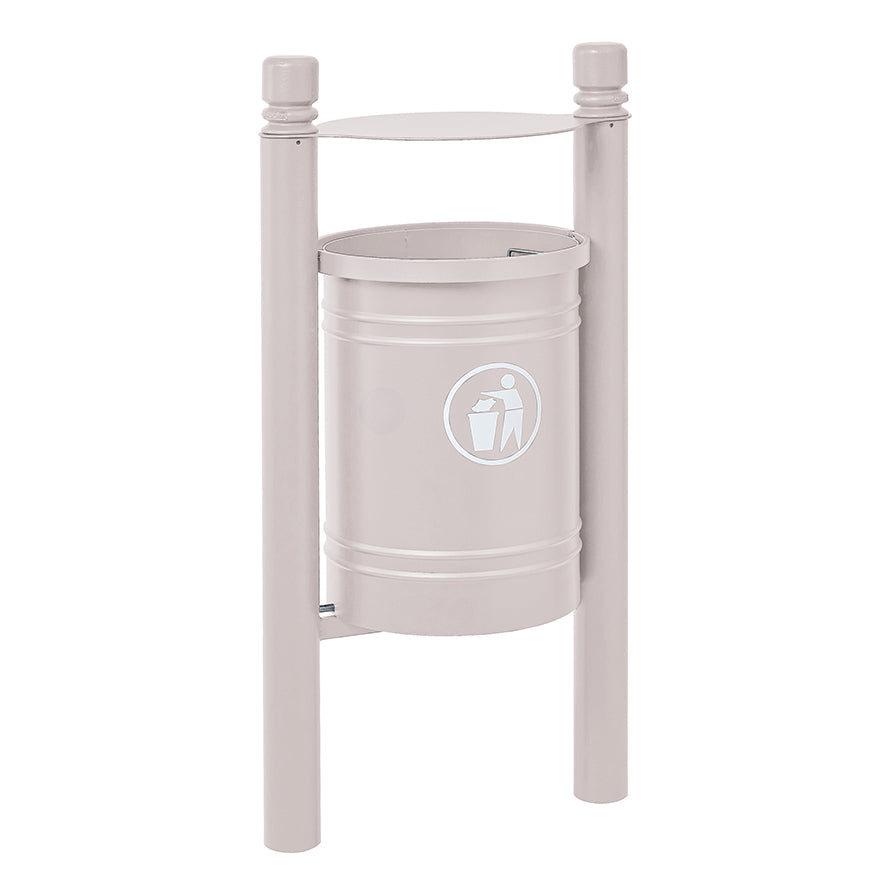 Procity Santiago Litter Bin 40L (City / Galvanised & Powder Coated Silk Grey RAL 7044)