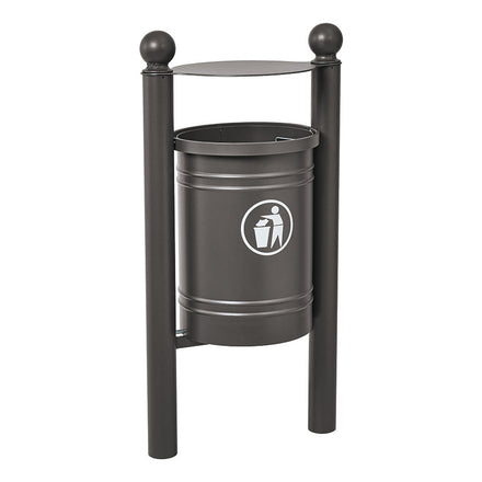 Procity Santiago Litter Bin 40L (Sphere / Galvanised & Powder Coated Procity Grey)