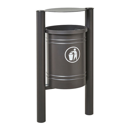 Procity Santiago Litter Bin 40L (Brushed Stainless Steel / Galvanised & Powder Coated Procity Grey)