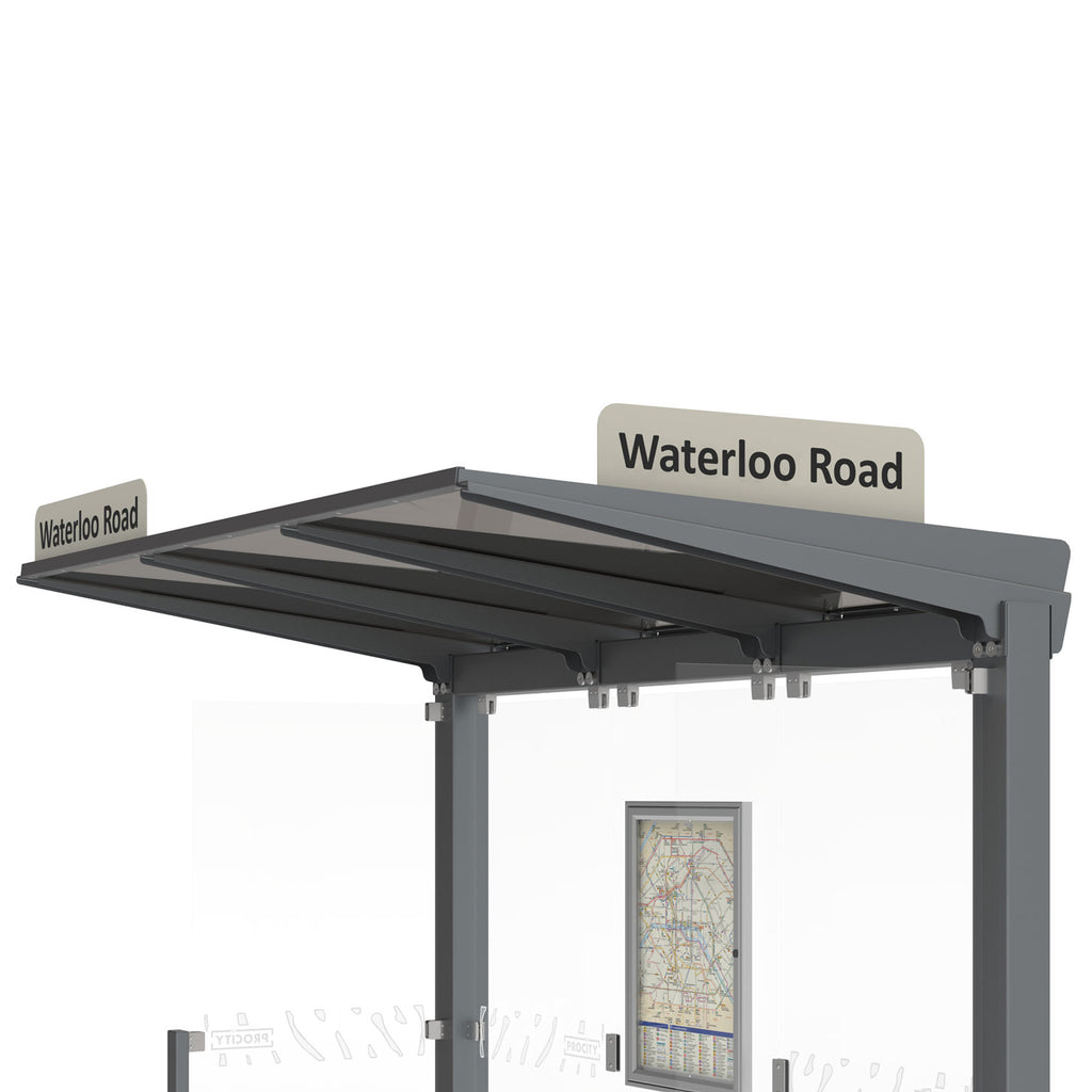 Side Mounted Bus Stop Name Sign For Procity Venice Bus Shelters – Start ...