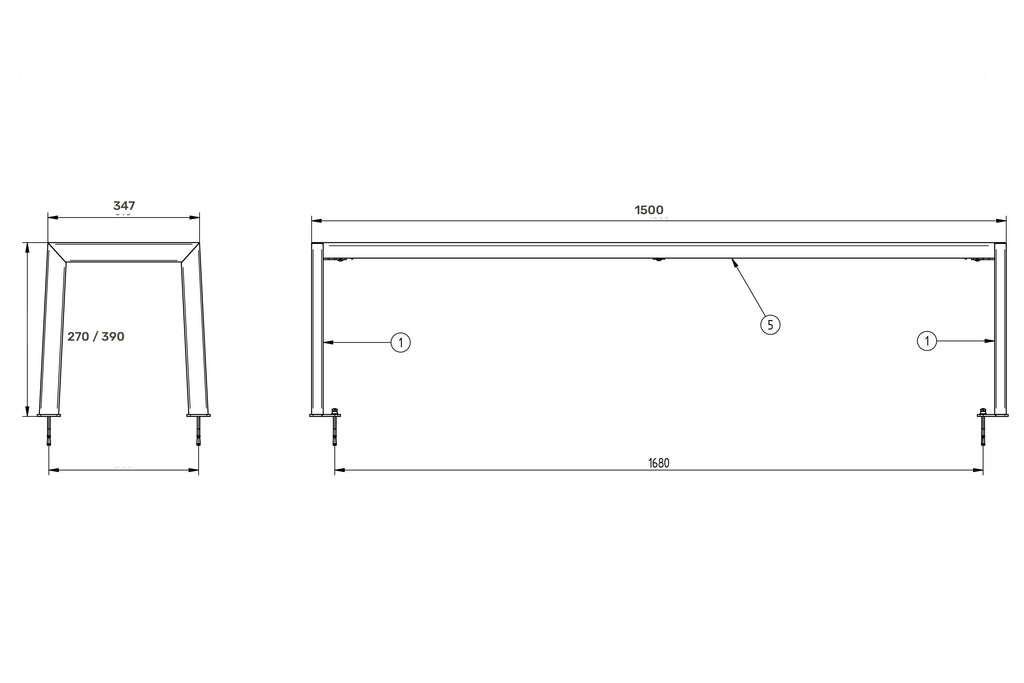 Procity Silaos Junior Backless Bench 1.5m