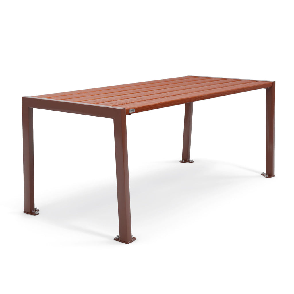 Procity Silaos Picnic Bench 1.8m Table Only Chocolate Brown RAL 8017 Mahogany Stained PEFC Oak Slats