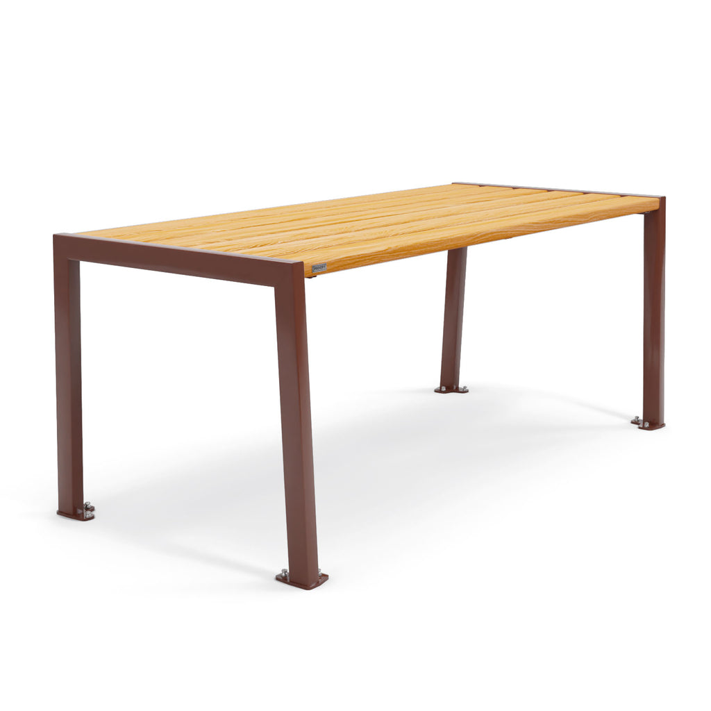 Procity Silaos Picnic Bench 1.8m Table Only Chocolate Brown RAL 8017 Light Oak Stained PEFC Oak Slats