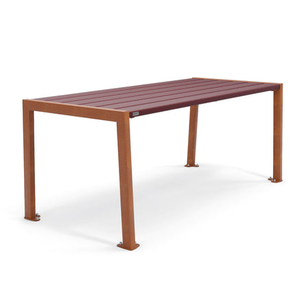 Procity Silaos Picnic Bench 1.8m Table Only Corten Effect Recycled Plastic (HPL) Slats