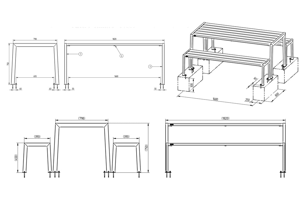 Procity Silaos Picnic Bench 1.8m