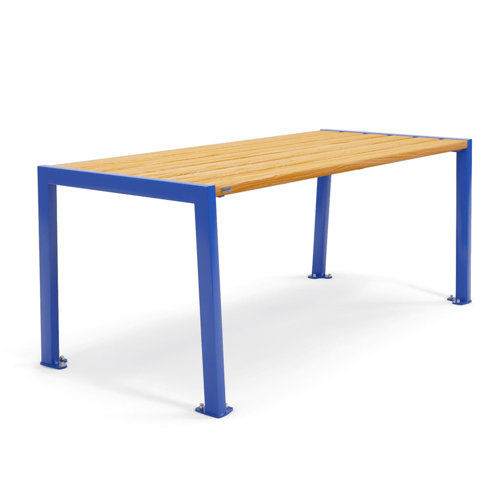 Procity Silaos Picnic Bench 1.8m Table Only Gentian Blue RAL 5010 Light Oak Stained PEFC Oak Slats