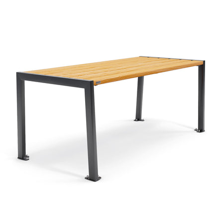 Procity Silaos Picnic Bench 1.8m Table Only Jet Black RAL 9005 Light Oak Stained PEFC Oak Slats