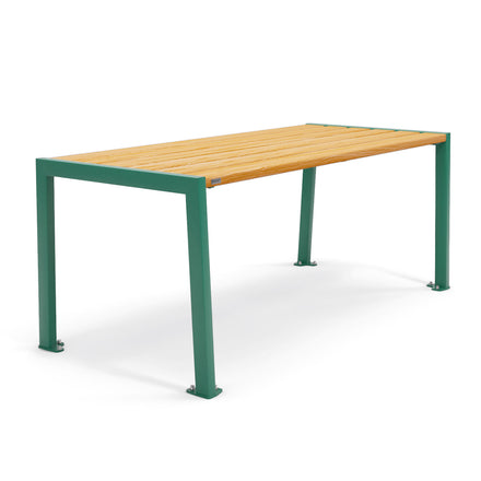 Procity Silaos Picnic Bench 1.8m Table Only Moss Green RAL 6005 Light Oak Stained PEFC Oak Slats