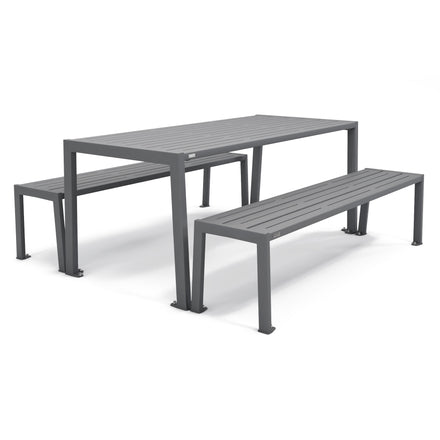 Procity Silaos Picnic Bench 1.8m Table & Bench Set Procity Grey Galvanised Procity Grey