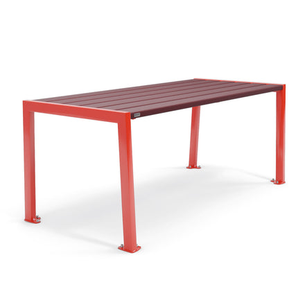 Procity Silaos Picnic Bench 1.8m Table Only Traffic Red RAL 3020 Recycled Plastic (HPL) Slats