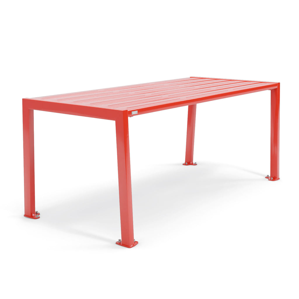 Procity Silaos Picnic Bench 1.8m Table Only Traffic Red RAL 3020 Galvanised Traffic Red RAL 3020