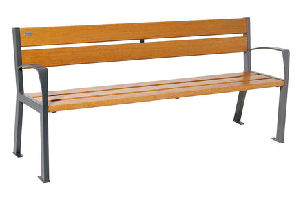 Procity Silaos Steel & Wood Seat Bench 1.8m