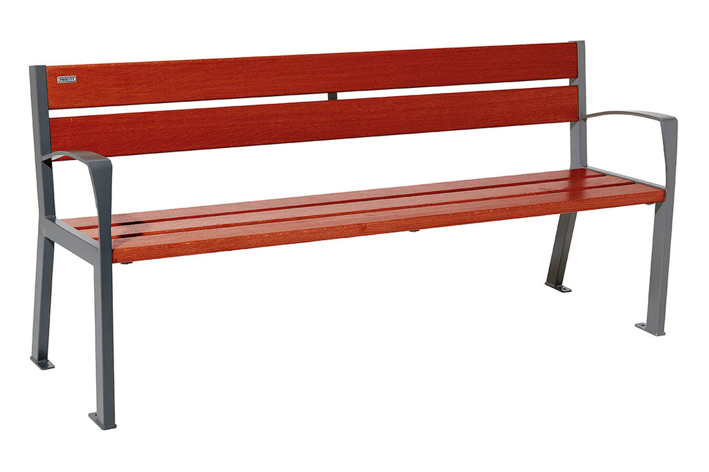 Procity Silaos Steel & Wood Seat Bench 1.8m