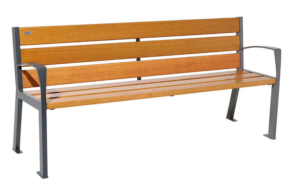 Procity Silaos Steel & Wood Seat Bench 1.8m