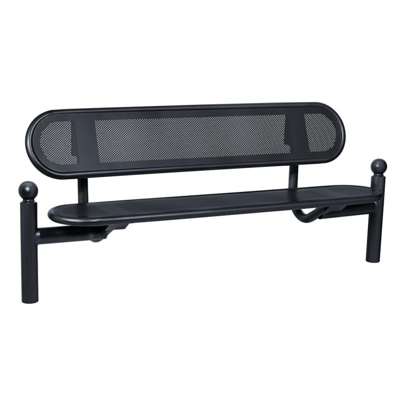 Procity Estoril Seat Bench 1.8m (Sphere / Jet Black RAL 9005)