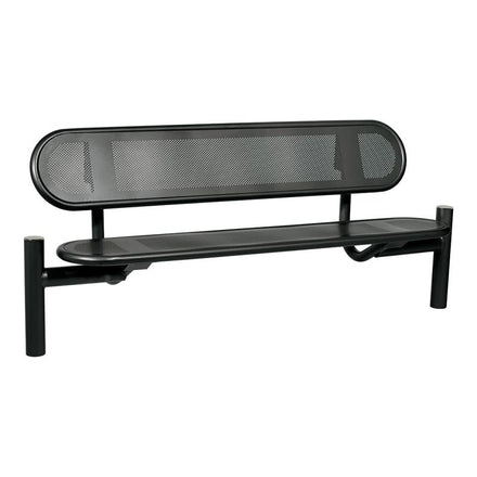 Procity Estoril Seat Bench 1.8m (Brushed Stainless Steel / Jet Black RAL 9005)