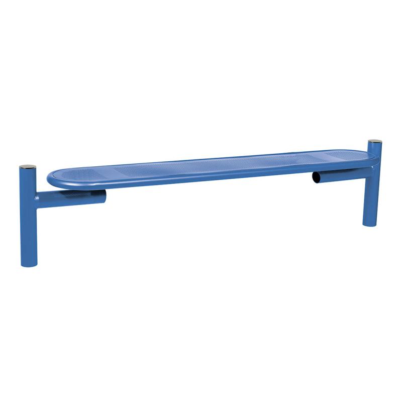 Procity Estoril Backless Bench 1.8m (Brushed Stainless Steel / Gentian Blue RAL 5010)