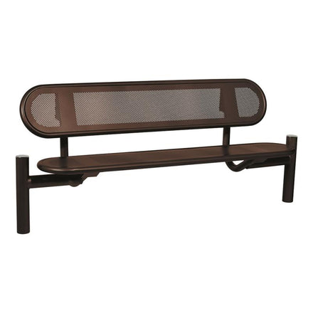 Procity Estoril Seat Bench 1.8m (Brushed Stainless Steel / Chocolate Brown RAL 8017)