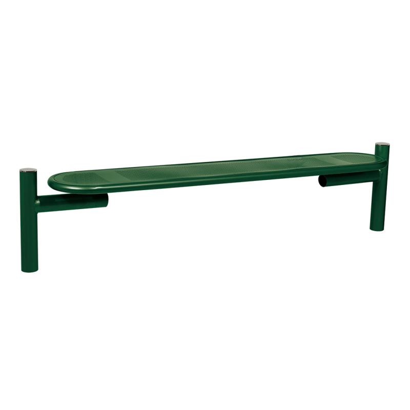 Procity Estoril Backless Bench 1.8m (Brushed Stainless Steel / Moss Green RAL 6005)