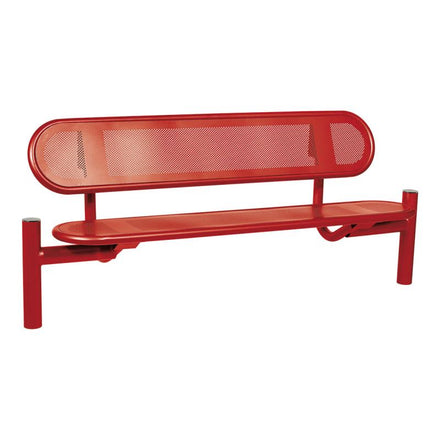 Procity Estoril Seat Bench 1.8m (Brushed Stainless Steel / Maroon RAL 3004)