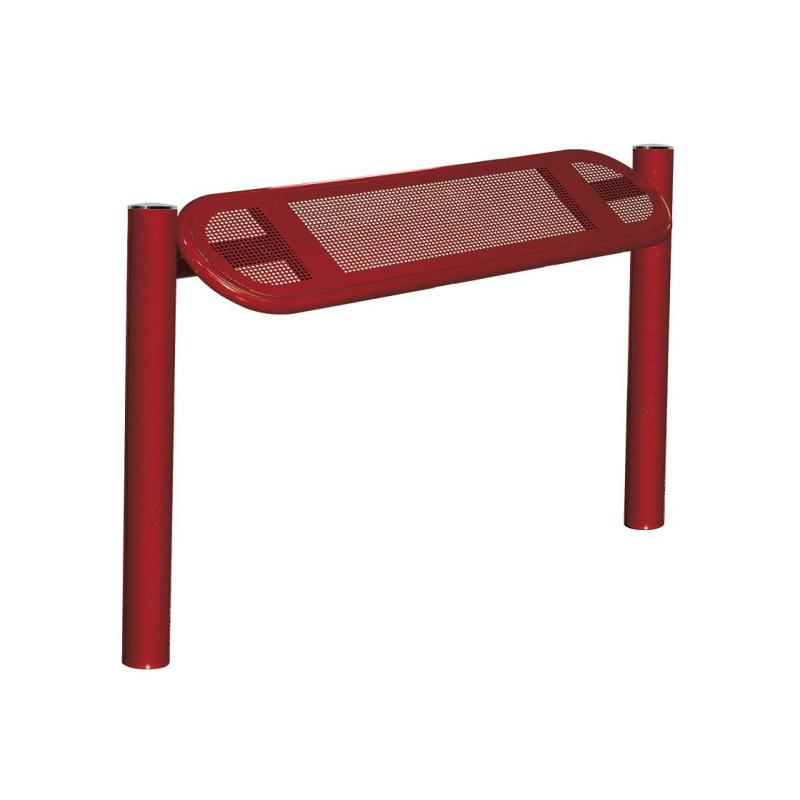 Procity Estoril Perch Bench 0.9m (Brushed Stainless Steel / Maroon RAL 3004)