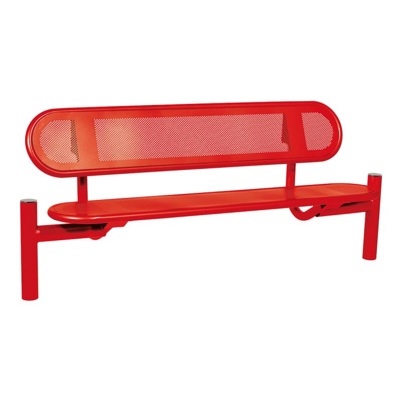 Procity Estoril Seat Bench 1.8m (Brushed Stainless Steel / Traffic Red RAL 3020)