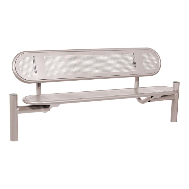 Procity Estoril Seat Bench 1.8m (Brushed Stainless Steel / Silk Grey RAL 7044)