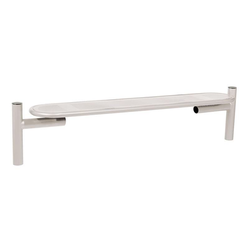 Procity Estoril Backless Bench 1.8m (Brushed Stainless Steel / Silk Grey RAL 7044)