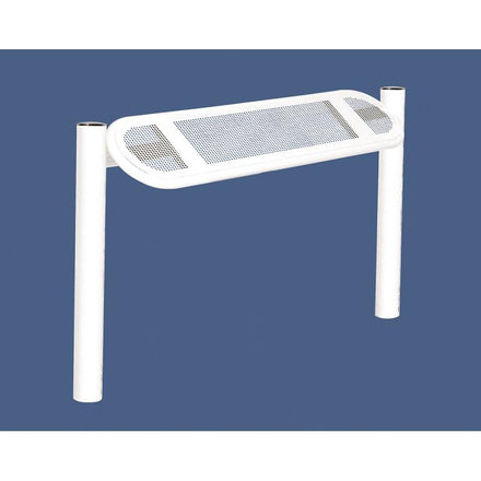 Procity Estoril Perch Bench 0.9m (Brushed Stainless Steel / Pure White RAL 9010)