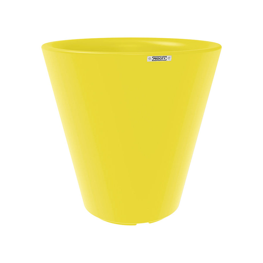 Procity Large Plastic Tradition Planter (800mm (At Rim) / Yellow (Sulphur) - RAL 1016)