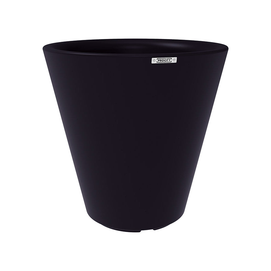 Procity Large Plastic Tradition Planter (800mm (At Rim) / Traffic Black - RAL 9017)