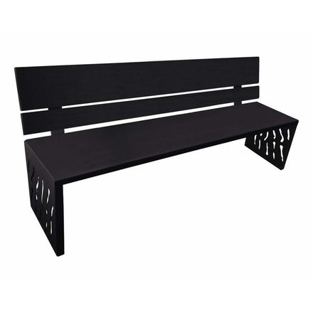 Procity Venice Seat Bench 1.8m (All Steel / Galvanised Jet Black RAL 9005 / Jet Black RAL 9005)