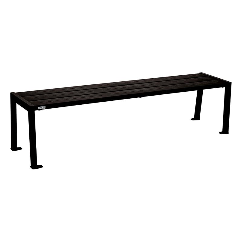 Procity Silaos Backless Bench (1.8m / Galvanised Jet Black RAL 9005 / Jet Black RAL 9005)