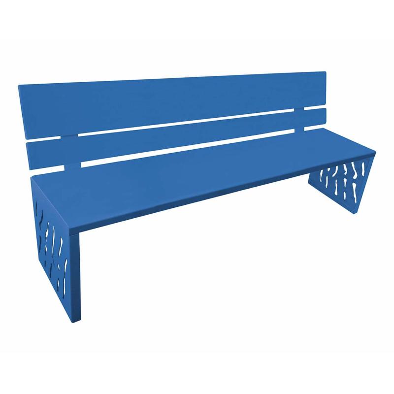 Procity Venice Seat Bench 1.8m (All Steel / Galvanised Gentian Blue RAL 5010 / Gentian Blue RAL 5010)