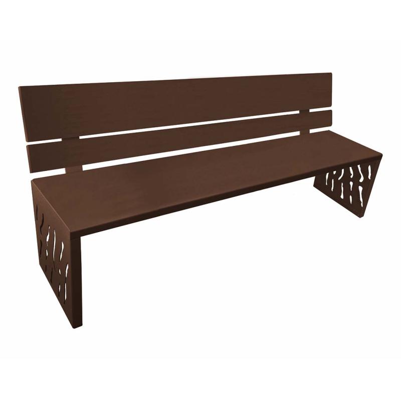 Procity Venice Seat Bench 1.8m (All Steel / Galvanised Chocolate Brown RAL 8017 / Chocolate Brown RAL 8017)