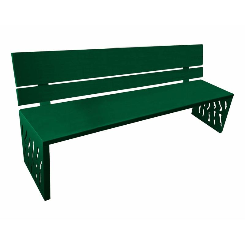 Procity Venice Seat Bench 1.8m (All Steel / Galvanised Moss Green RAL 6005 / Moss Green RAL 6005)