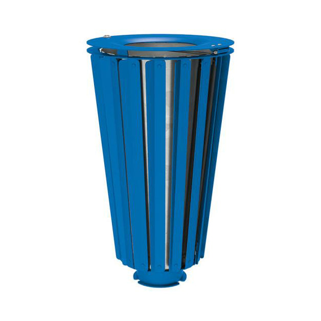 Procity Lofoten Litter Bin 80L (All Steel / With Internal Galvanised Bucket / Gentian Blue RAL 5010)