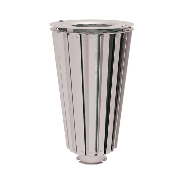 Procity Lofoten Litter Bin 80L (All Steel / With Internal Galvanised Bucket / Silk Grey RAL 7044)