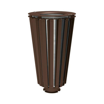 Procity Lofoten Litter Bin 80L (All Steel / With Internal Galvanised Bucket / Chocolate Brown RAL 8017)