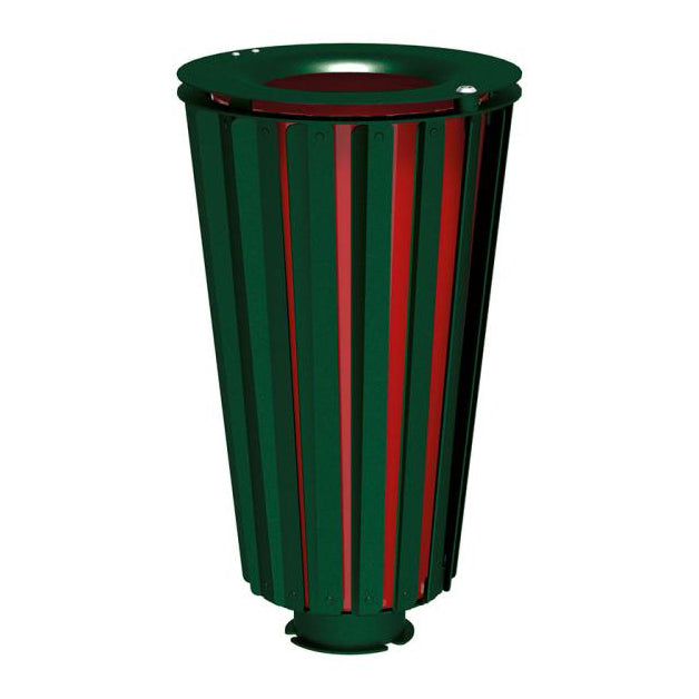 Procity Lofoten Litter Bin 80L (All Steel / With Internal Painted Galvanised Bucket / Moss Green RAL 6005)