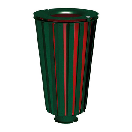 Procity Lofoten Litter Bin 80L (All Steel / With Internal Painted Galvanised Bucket / Moss Green RAL 6005)